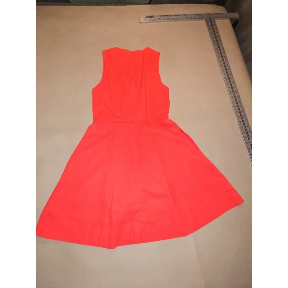 Gap Sleeveless ALine Dress Rose Bush Red Cotton Blend Size 02 - Picture 8 of 12